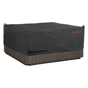 ULTCOVER Smart Selection Outdoor Hot Tub Hard Cover Protector Waterproof Square SPA Cover Cap 80 inch, Black