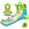 NBSPORT Inflatable Water Slide - Crocodile Theme Bounce House Water Park with Blower, Climbing Wall, Splash Pool, Water Cannon, Blow up Toddler Waterslide for Kids and Adults Backyard, Green