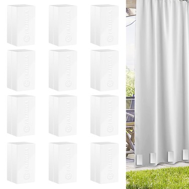 24 Pcs Outdoor Curtain Weights,Plastic Wrapped Heavy Duty Curtain Weights for Patio Pergola Cabana Gazebo Outdoor Magnetic Weights Bottom Square Weight for Heavy Wind,Outside Curtain,Mosquito,Flags