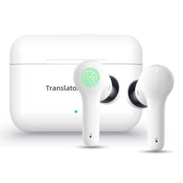 ANFIER M6 Translator Earbuds Language Translator Device Updated Chip 144 Languages and Acccents 0.5s Rapid Translation Music Calling and Translation (with Offline Package)