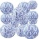 Retisee 12 Pcs Chinoiserie Paper Lantern Set 10 Inches Blue and White Porcelain Print Christmas Hanging Decorations Chinese Round Lantern Ceiling Birthday Party Baby Shower Wedding Home Decor