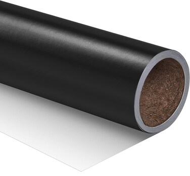 BOLIANNE Black Metallic Wrapping Paper - Solid Color Matte Paper for Wedding, Christmas, Birthday, Baby Shower - Black Gift Wrap Paper Roll, 17.7 X 260 Inch, High Gloss