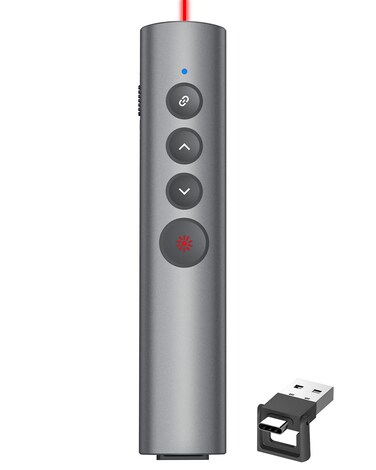 Rechargeable Hyperlink Presentation Clickers for PowerPoint, USB-C/A Presentations Power Point Remote Clicker, Wireless Presenter Remote for Computer/Mac/PPT/Google Slide Advancer