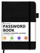 Password Book with Alphabetical Tabs &ndash; Hardcover Internet Address &amp; Password Organizer &ndash; Password Keeper Notebook for Computer &amp; Website &ndash; 5.2 x 7.6" Log-in Password Journal w/ Thick Paper (Black)