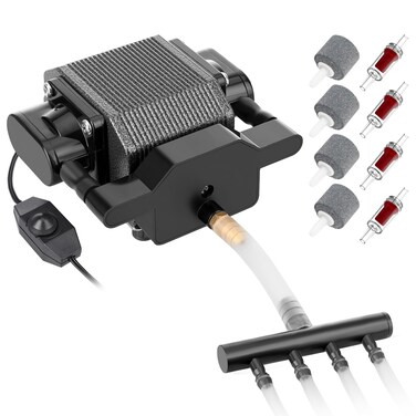 AquaMiracle Quiet Fish Tank Air Pump 317GPH 0.25MPa 8W High Pressure Aquarium Air Pump Commercial Air Pump Pond Aerator Bubbler Hydroponics Air Pump for up to 800 Gallon Water