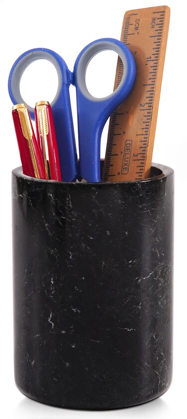 Radicaln Marble Pen Holder Green Onyx 4" Inches Handmade Pencil Holder For Desk - Desk Organizer &amp; Accessories For School Supplies, Desk Drawer Organizer, Art Supplies, Classroom Supplies