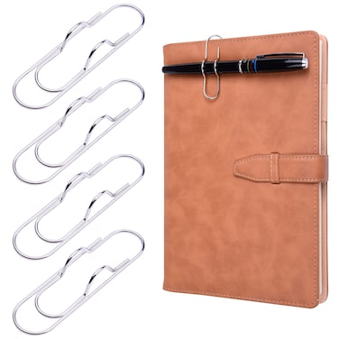Wisdompro Pen Clip, 12 Pack Stainless Steel Pen Clip Holder for Notebook, Books, Journal, Clipboard, Paper, etc. - 2.6 x 0.7 inch (Silver)