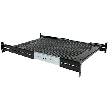 StarTech.com 2U Sliding Server Rack Mount Shelf - 20 to 30in Adjustable Mounting Depth - Vented - 50lb - Heavy Duty Universal 19&rdquo; Rack Shelf for Equipment Rack - 24in Deep (UNISLDSHF19)