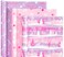WRAPAHOLIC Christmas Wrapping Paper Roll - Mini Roll - 3 Rolls - 17 Inch X 120 Inch Per Roll - Pastel Pink and Purple Reindeer, Candy Cane with JOY, Snowflake Holiday Collection