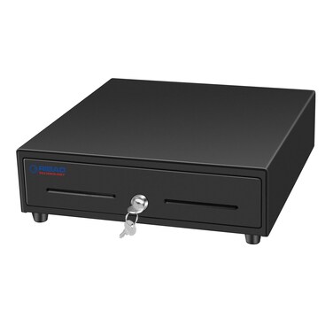 RIBAO 13'' Cash Registers Cash Drawer for Point of Sale(POS) System, 4 Bill 5 Coin with Adjustable Coin Slots, 24V, RJ11/RJ12 Interface 4 Key-Lock