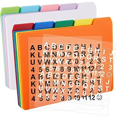 Lewtemi 50 Pcs Index Card Dividers 4 x 6 Inch Index Card Dividers with Tabs Index Cards Guides with 2 Pcs Alphabet Number Stickers for Office Recipe Business (Multi Color)