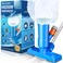 Portable Pool Vacuum for Above Ground Pool, Jet Underwater Cleaner with 3 Scrub Brush, Mesh Bag and 5 Section Pole of 47", Attach to Common Garden Hose, Light Blue