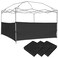 3pcs Half Sidewalls Panel for Pop Up Canopy Gazebo Tent Shelter 10'x10', 10'x15', 10'x20' Vertical Leg, 3 Half Walls Only,Black