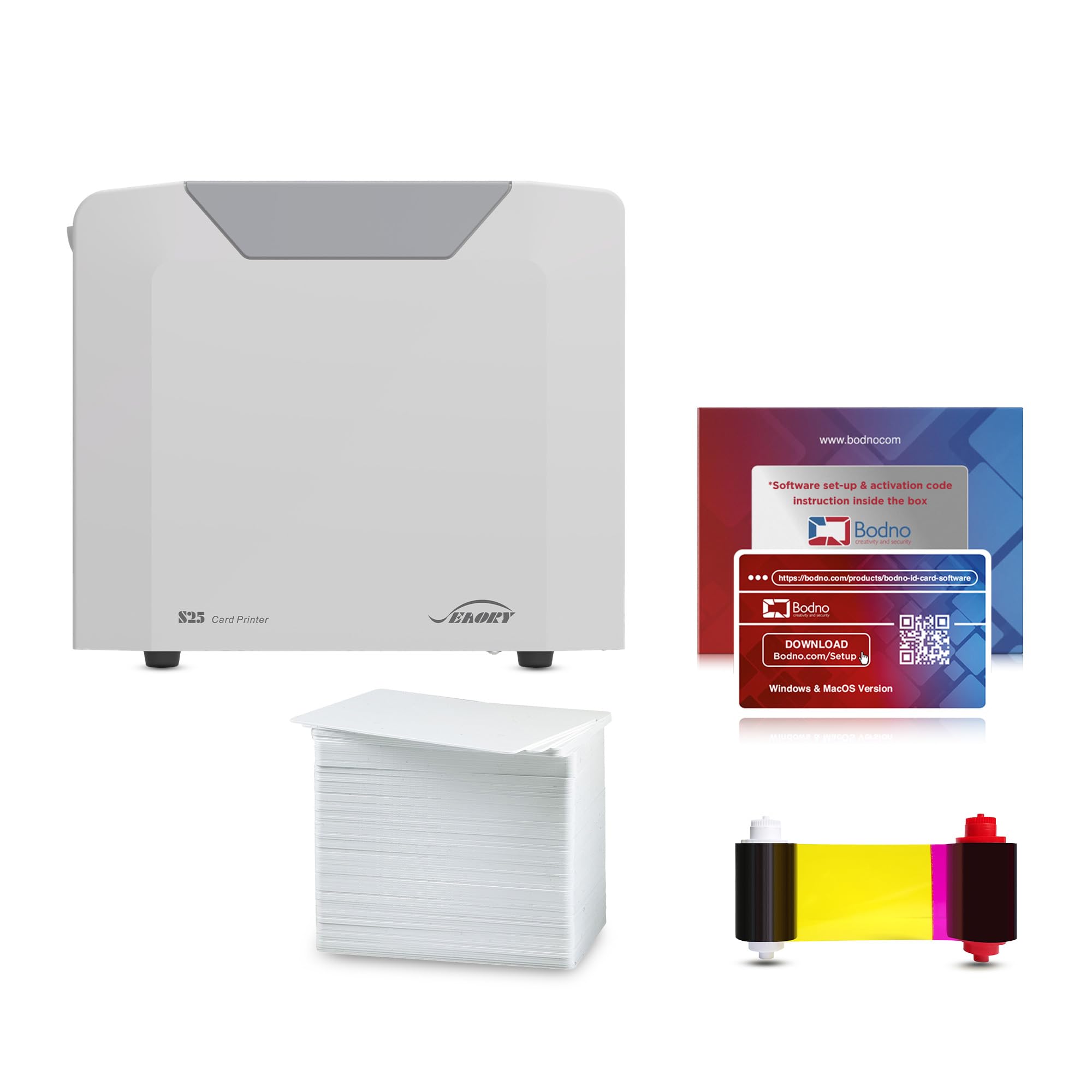 بودنو Bodno Seaory S25 Single Sided Id Card Printer Complete Supplies Package