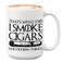 Cigarette Coffee Mug 15 oz, That&rsquo;s What I Do I Smoke Cigar And I Know Things Cigar Lovers Gift Birthday for Men Dad Husband Boyfriend Uncle Coworker Best Friend, White
