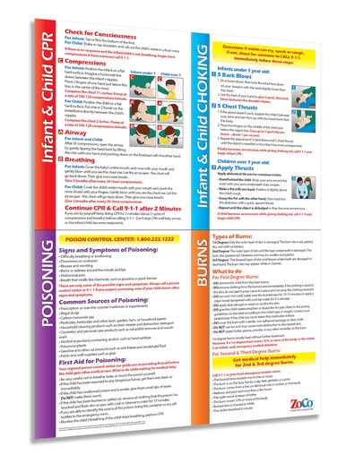 First Aid Poster for Infants and Children - Laminated, 17 x 22 inches - CPR, Choking, Poison, Burns - Heimlich Maneuver - School Nurse, Pre School, Daycare, Baby Supplies