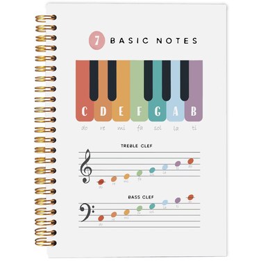 Ecezatik Piano Notebook, Music Notebook Journal for Music Students Lovers Songwriters Composers Musicians Teachers, Music Writing Notebook, Piano Music Theory Spiral Notebook 5.5x8.3 Inches