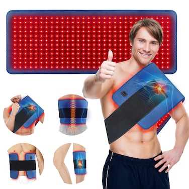 Red Light Therapy Pad for Body,Yasinaner 180W Infrared Light Therapy Device Mat 660nm &amp; 850nm Wavelengths Wearable Large Therapy Belt for Body Back Waist Joint Relief