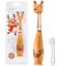 Papablic Toddler Sonic Electric Toothbrush for Ages 1-3 Years, Baby Electric Toothbrush with Cute Reindeer Cover and Smart LED Timer, 2 Brush Heads (Ruby)