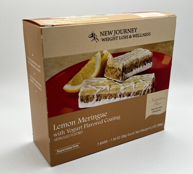 Lemon Meringue Bar - New Journey Weight Loss &amp; Wellness - High Protein Meal Replacement Nutrition Bar (7 bars/box)