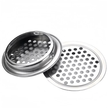 Stainless Steel Soffit Vents 50mm Circular Round Mesh Hole Air Vents for Kitchen Bathroom Cabinet Wardrobe (Flat, 20Pcs)