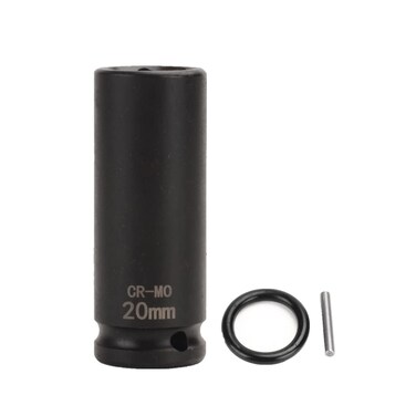 FLZOSPER 1/2 Inch Drive x 20 mm Deep 6-Point Impact Socket，42 CR-MO