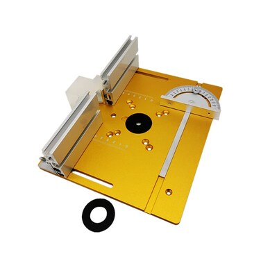 Mulcort Set of 3 Router Table Insert Plate Aluminum Alloy Wood Milling Flip Board Trimming Machine Engraving Auxiliary Tool with Miter Gauge Table Saw Woodworking Benches