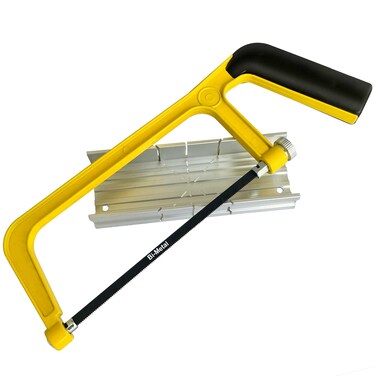 Hanpex 6 in. Mini Hacksaw &amp; mitre Block Set - 150mm Extra Fine Cut Hack Saw with Bi-Metal Blade