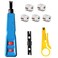 Hiija Punch Down Tool Kit with 110 &amp; BK Blade, 5PCS Cat6 RJ45 Keystone Jack, Network Wire Stripper Tool Kits Professional