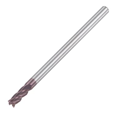 uxcell Square Nose End Mill, 3mm Tip Dia Solid Carbide AlTiN Coated CNC Router Bits 4 Flute Spiral Milling Cutter HRC55 with 3mm Shank 50mm (2-inch) Length