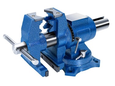 EASYBERG 5" Bench Vise with 5 inch Jaw Width 5 inch Jaw Opening 4 inch Throat Depth Ductile Iron, Multi-Purpose 360 Degree Head and Swivel Base Bench Vice with Anvil and Scale