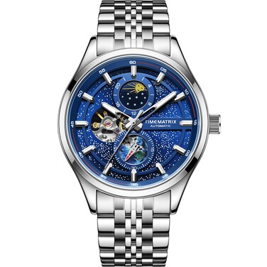 TIMEMATRIX Time Matrix Space-TIME Series Men's Automatic Watch (Model: TMX6011, Blue)