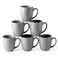 AmorArc Coffee Mugs Set of 6, Ceramic coffee mugs with large handle for Men Women,16oz Coffee Mugs for Coffee,Tea,Latte,Cocoa. Easy to Hold&amp;Clean, Dishwasher&amp;Microwave Safe, Matte Grey