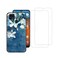 For ZTE ZMax 10/ ZTE Z6250 Case With Tempered Glass Screen Protector [2 Pack], Flower Painting Design Flexible TPU Scratch Resistant Non-Slip Protective Bumper Slim Phone Case for ZTE Z6250 Blue