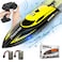 RC Boat with 2 Rechargeable Battery, 20+ MPH Fast Remote Control Boat for Pools and Lakes, 2.4G RC Boats Pool Toys for Adults and Kid (812-Yellow)