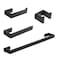 Fapully 4-Piece Bathroom Hardware Accessory Set with 24" Towel Bar Towel Ring Paper Holder Robe Hook Matte Black