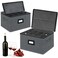 VERONLY 2 Pack Stemware Storage Cases - China Storage Containers Hard Shell for Glasses, Stackable Crystal Glassware Storage with Label, Handles for Protection,Moving (Dark Gray)