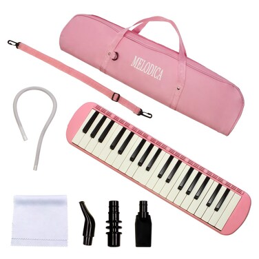 YCXYQ Pink - 37 Keys Melodica Professional Instrument Air Piano Soprano Style Keyboard Harmonium Instrument Suitable for Beginners and Music Lovers Portable Instruments