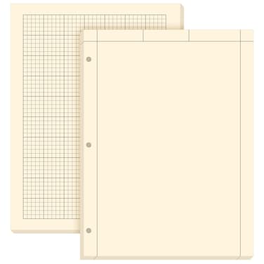 Seajan 2 Pcs Engineering Computation Pad Engineer Pad 8.5 x 11 Inches Engineering Notebook Graph Paper Notebook, 5 Squares Per Inch Evidence Engineering Pad, 100 Sheets/Pack (Yellow)