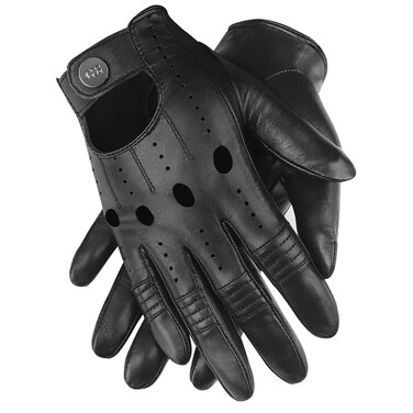 GSG Men Leather Gloves Black Driving Cycling Touchscreen Motorcycle Unlined Gloves 10.5