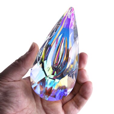 120mm/4.7in Crystal Prism Suncatcher Window Hanging Sun Catchers AB Colored Crystals Faceted Prism Rainbow Maker Pendant