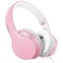 LORELEI X6 Over-Ear Headphones with Microphone, Lightweight Foldable &amp; Portable Stereo Bass Headphones with 1.45M No-Tangle, Wired Headphones for Smartphone Tablet MP3 / 4 (Pearl Pink)