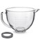 Glass Mixing Bowl 5 QT for KitchenAid 4.5 and 5 Quart Tilt-Head Stand Mixers, Fits Artisan KSM150, RRK150, KSM100, K45SS, KSM90, KSM95, K45, KSM110, 5KSM125 and More