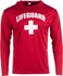 Ann Arbor T-shirt Co. LIFEGUARD   Red UPF 50+ Sunblocking Sun Shirt Performance Uniform Costume Hoodie T-shirt - (TeeHood, M)