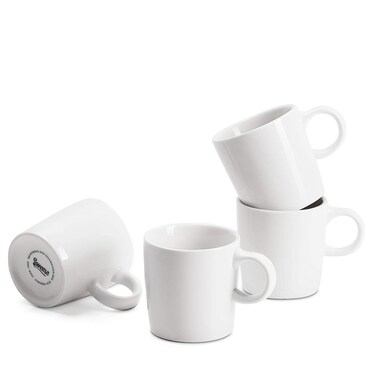 Sweese 3.5oz Porcelain Espresso Cups Set of 4, Mini Coffee Mugs Demitasse Cups - White