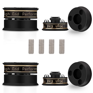 Monosaudio Audio Isolation Feet 39*24MM Turntable Feet Speaker Isolation Feet With Stainless Steel Balls&amp;Non-Slip Design For Audio,Speakers,Subwoofers,Amplifier,Turntable,CD/DVD Players (4 Pcs Black)