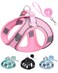 Solmoony Dog Harness for Small Medium Dogs No Pull, Puppy Harness and Leash Set, Puppy Harness for Small Dogs, Step in Harness for Small Dogs, Small Dog Harness, mesh Dog Harness. (Pink, S)
