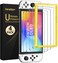 ivoler 4-Pack Tempered Glass Screen Protector Designed for Nintendo Switch OLED Model 2021&amp;2023 with [Alignment Frame] Transparent HD Clear[Updated Version] Screen Protector for Switch OLED 7''