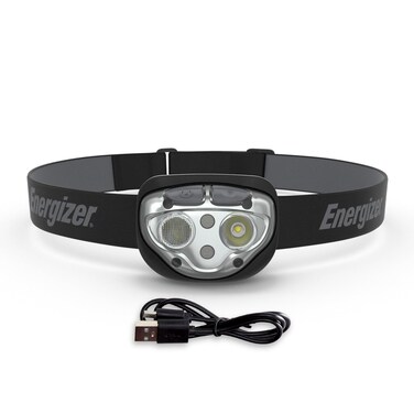 Energizer Rechargeable LED Headlamp Pro400, IPX4 Water Resistant, High-Powered Bright LED, Multiple Light Modes, Best Headlight for Camping, Running, Outdoors, Emergency Light, USB Included
