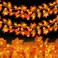 2 Pack Fall Pumpkin Garland Lights Thanksgiving Decorations for Home 60 LED 20 Ft Enlarged Maple Leafed String Light Pumpkins Lights Waterproof Battery Operated Thanksgiving Fall Autumn Indoor Outdoor